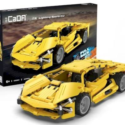 Voiture de course rétrofriction jaune à construire 357 pièces