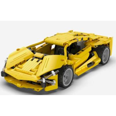 Voiture de course rétrofriction jaune à construire 357 pièces