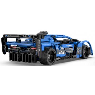 Voiture de course rétrofriction bleue à construire 380 pièces