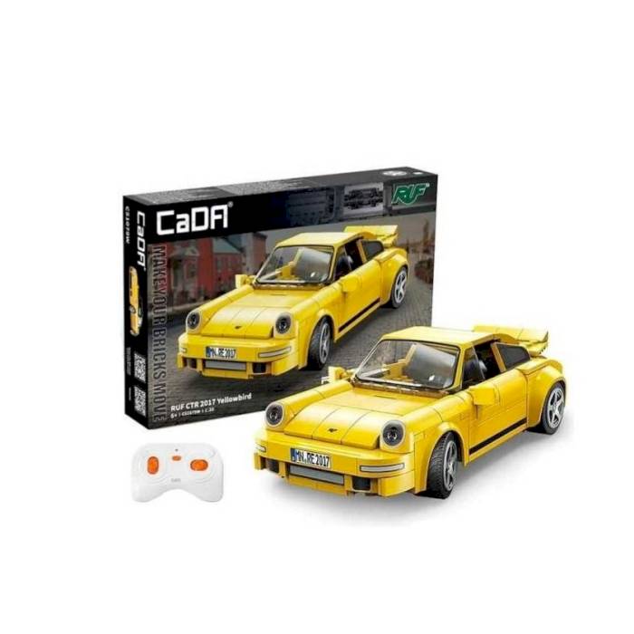 Voiture de course jaune RUF 2017 télécommandée, 222 pièces