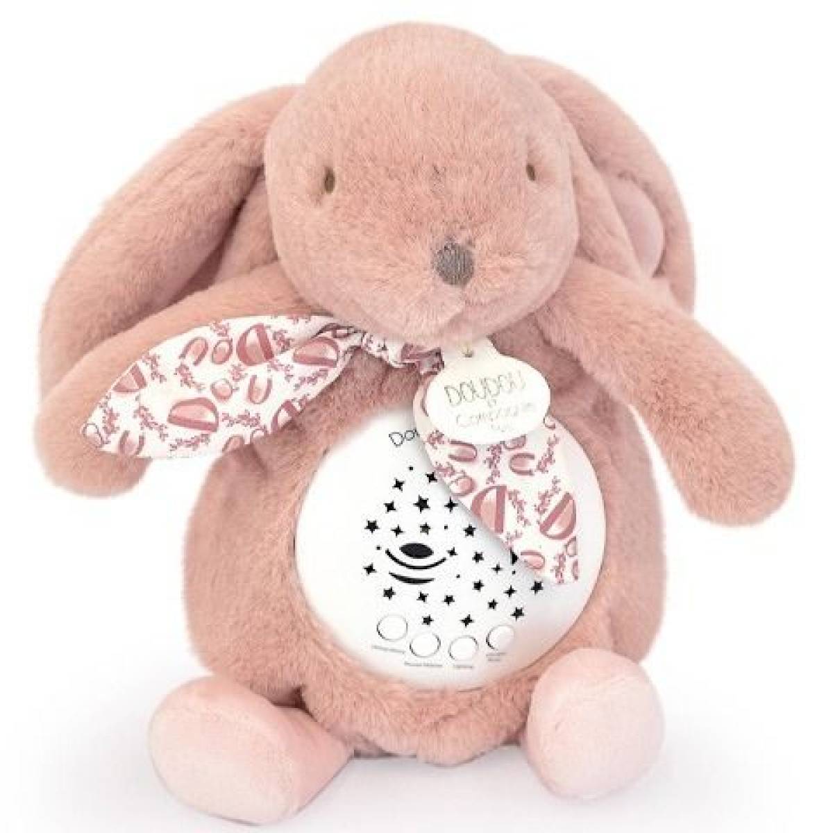 Veilleuse musicale Lapin rose poudré