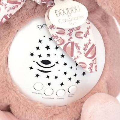 Veilleuse musicale Lapin rose poudré