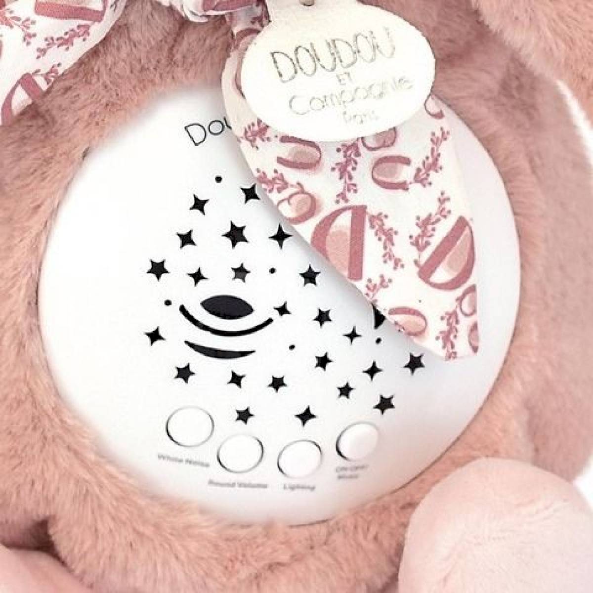 Veilleuse musicale Lapin rose poudré