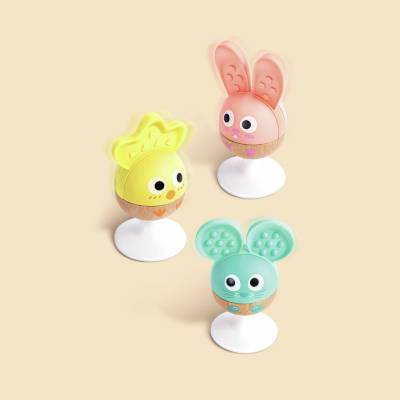 Set de 3 hochets à ventouse Animaux