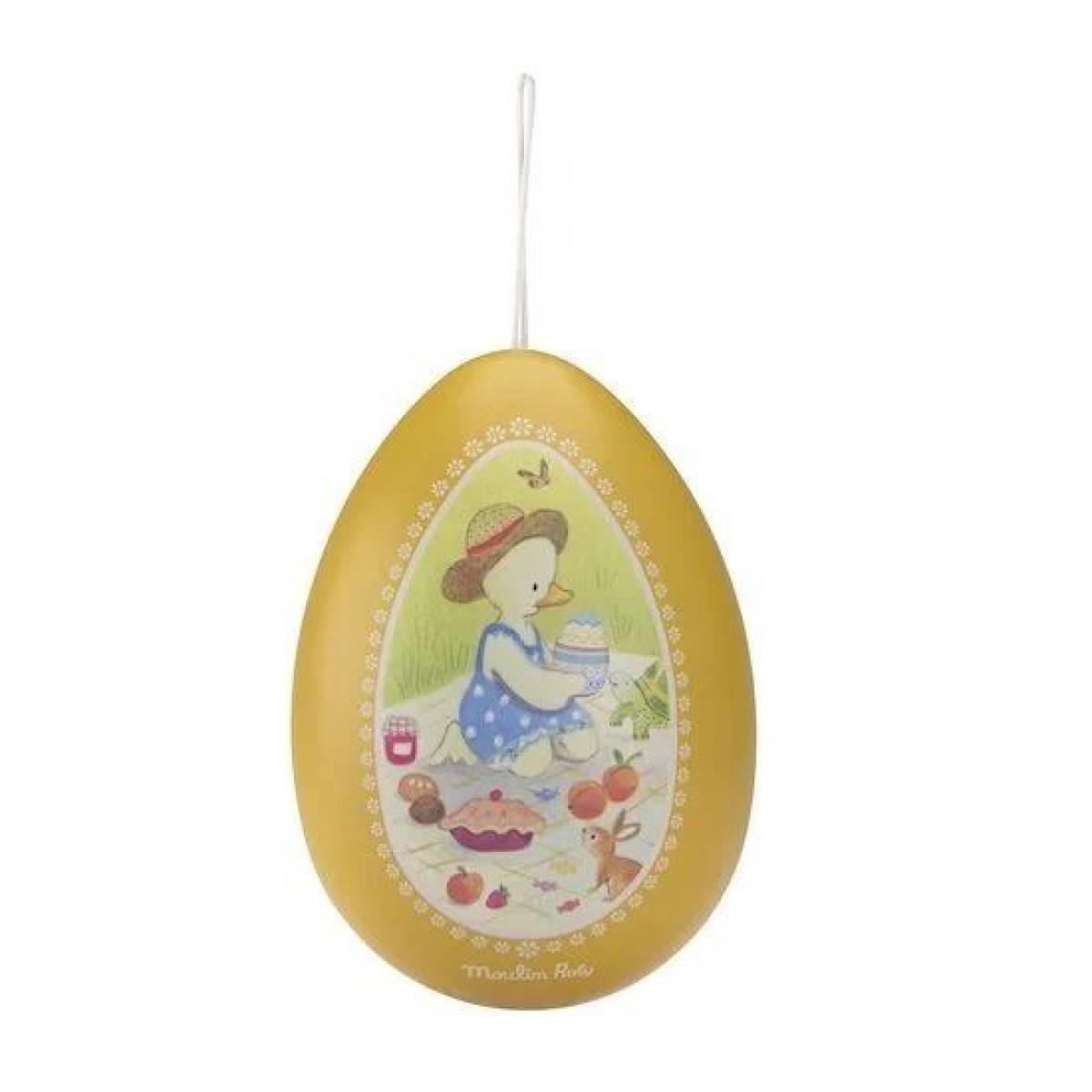 Grand oeuf en métal jaune - La grande famille