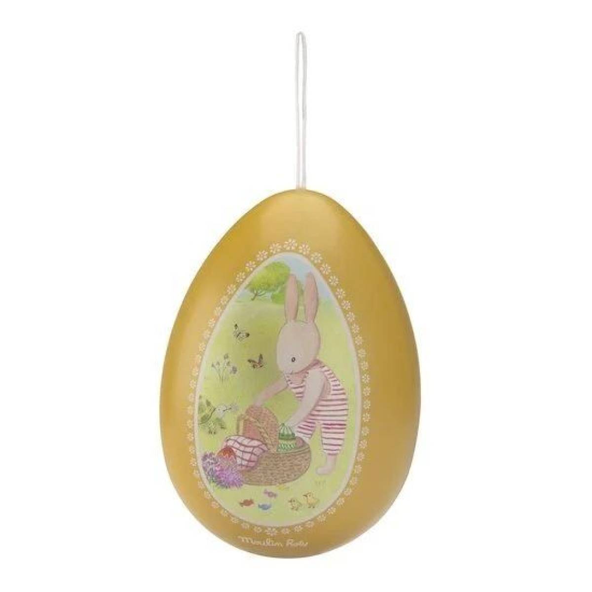 Grand oeuf en métal jaune - La grande famille