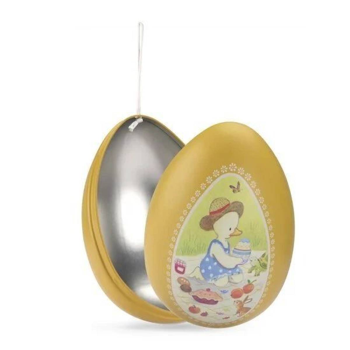 Grand oeuf en métal jaune - La grande famille