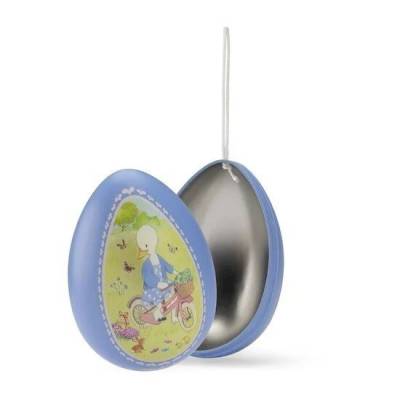 Petit oeuf en métal bleu - La grande famille