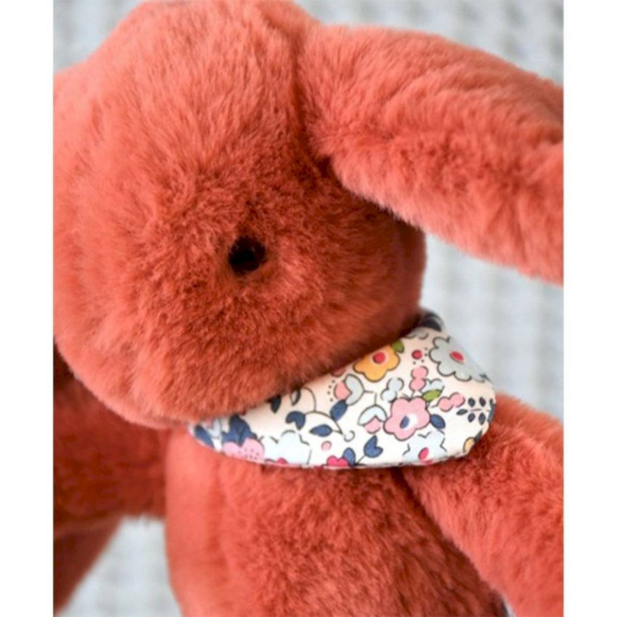 Peluche Lapin Fleurette Terracotta 25cm