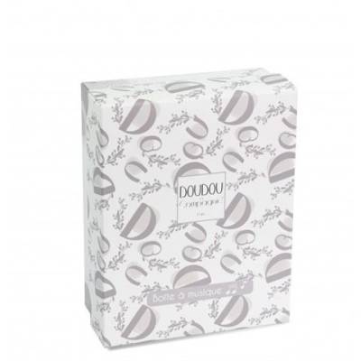 Boite à musique Lapin doudou blanc 20cm