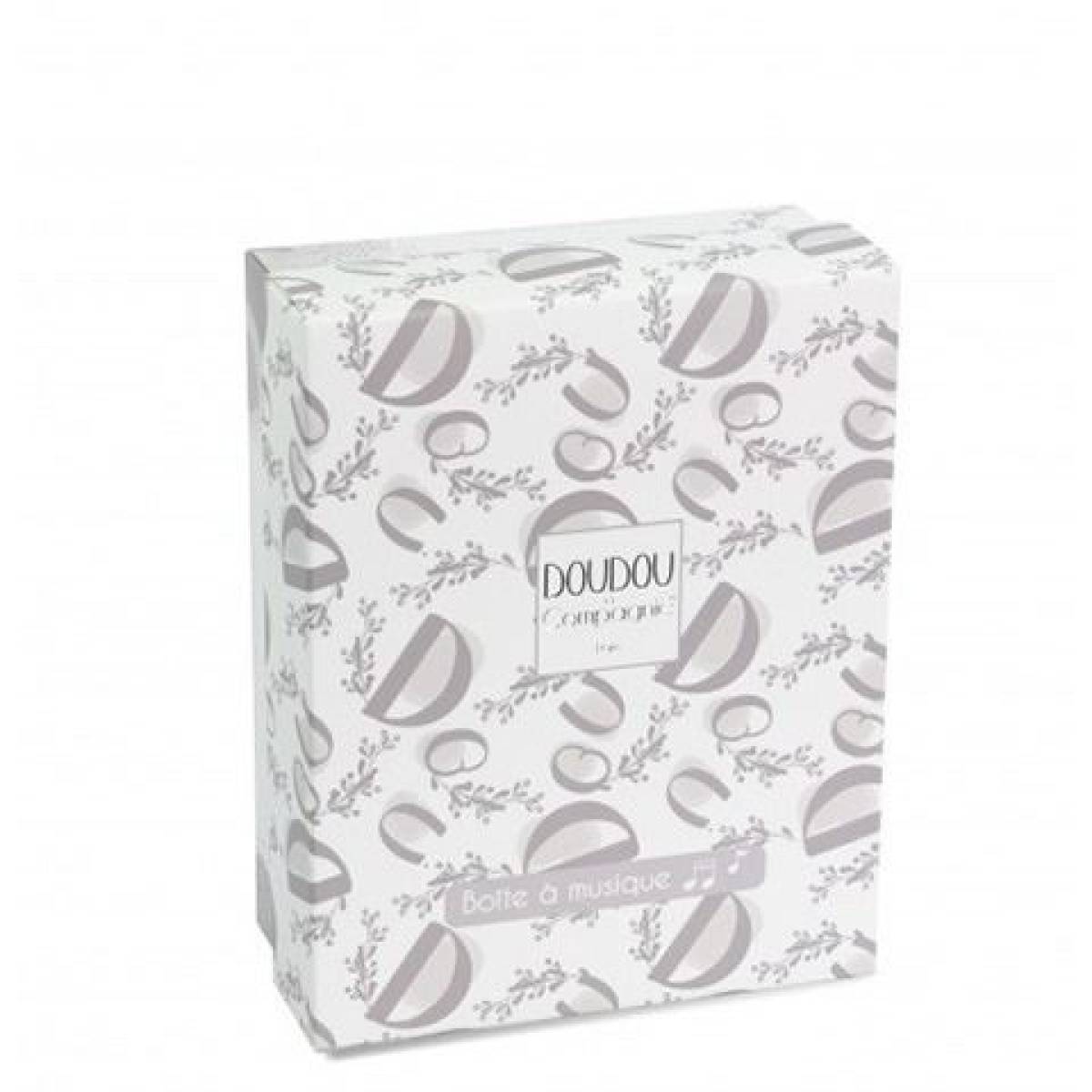 Boite à musique Lapin doudou blanc 20cm