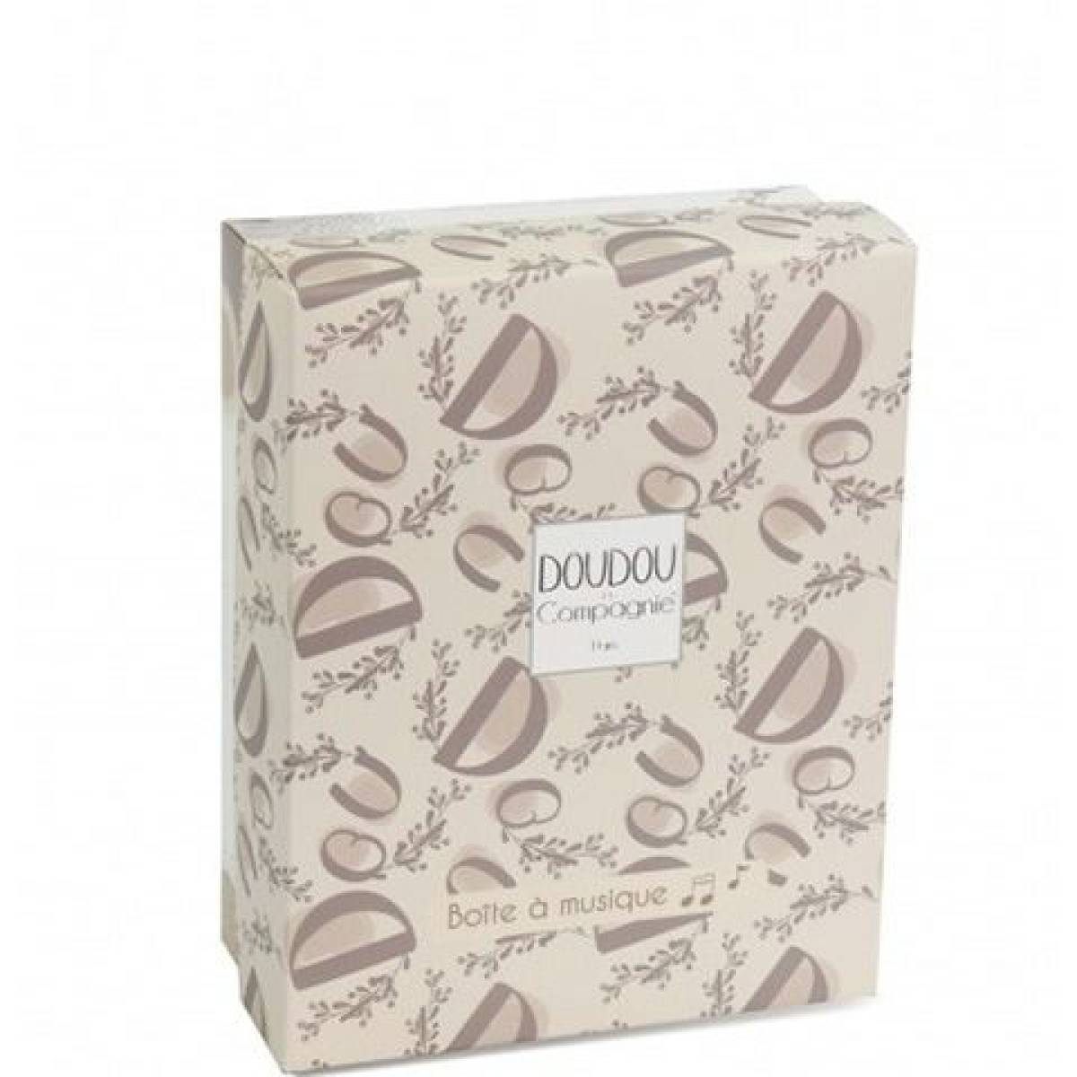 Boite à musique Lapin doudou beige 20cm