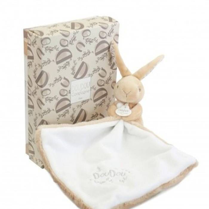 Doudou Lapin mouchoir beige 10cm Doudou Lapin mouchoir beige 10cm