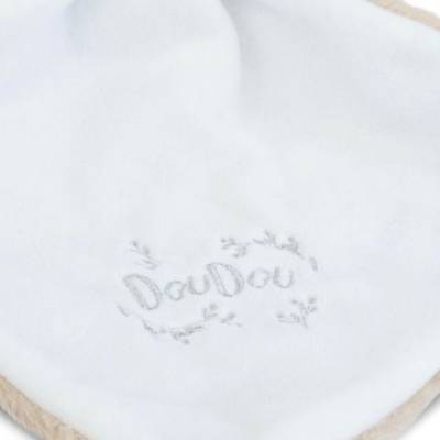 Doudou Lapin mouchoir beige 10cm