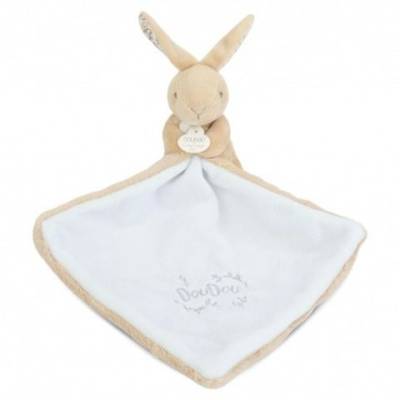 Doudou Lapin mouchoir beige 10cm