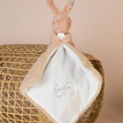 Doudou Lapin mouchoir beige 10cm