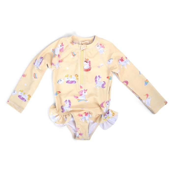 Maillot de bain à manches longues anti UV La plage des Licornes 1-2 ans