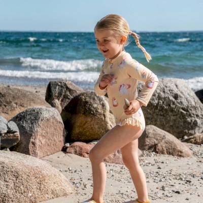 Maillot de bain à manches longues anti UV La plage des Licornes 1-2 ans
