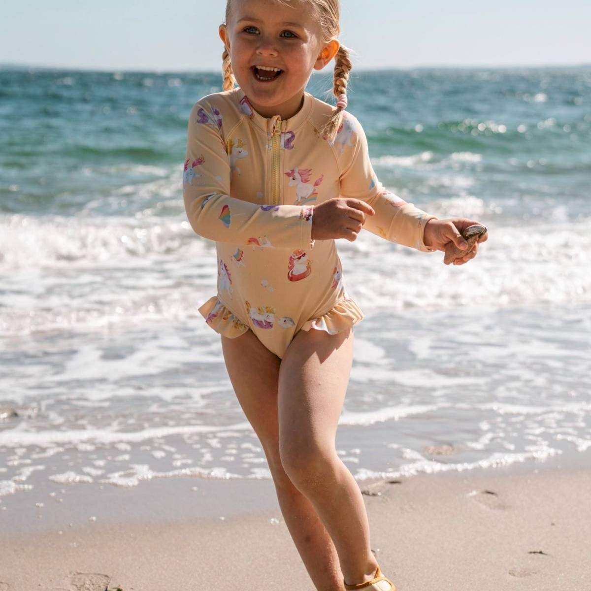Maillot de bain à manches longues anti UV La plage des Licornes 1-2 ans