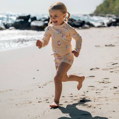 T-shirt anti UV La plage des Licornes 3-4 ans