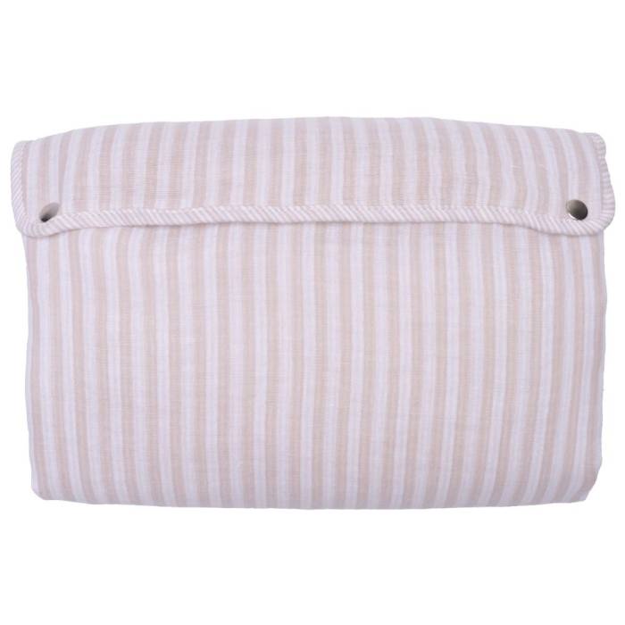 Tapis à langer pliable rayé couleur galet
