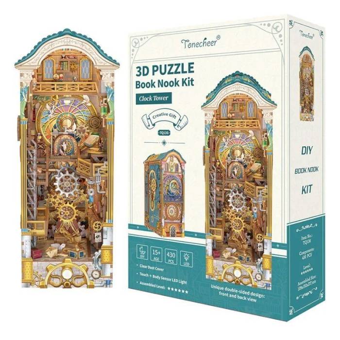 Book Nook Clock Tower - Tonecheer Book Nook Clock Tower - Tonecheer