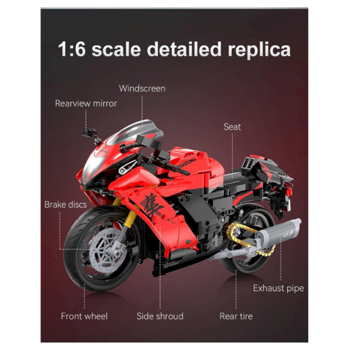 Moto Suzuki Hayabusa à construire - 1043 pièces