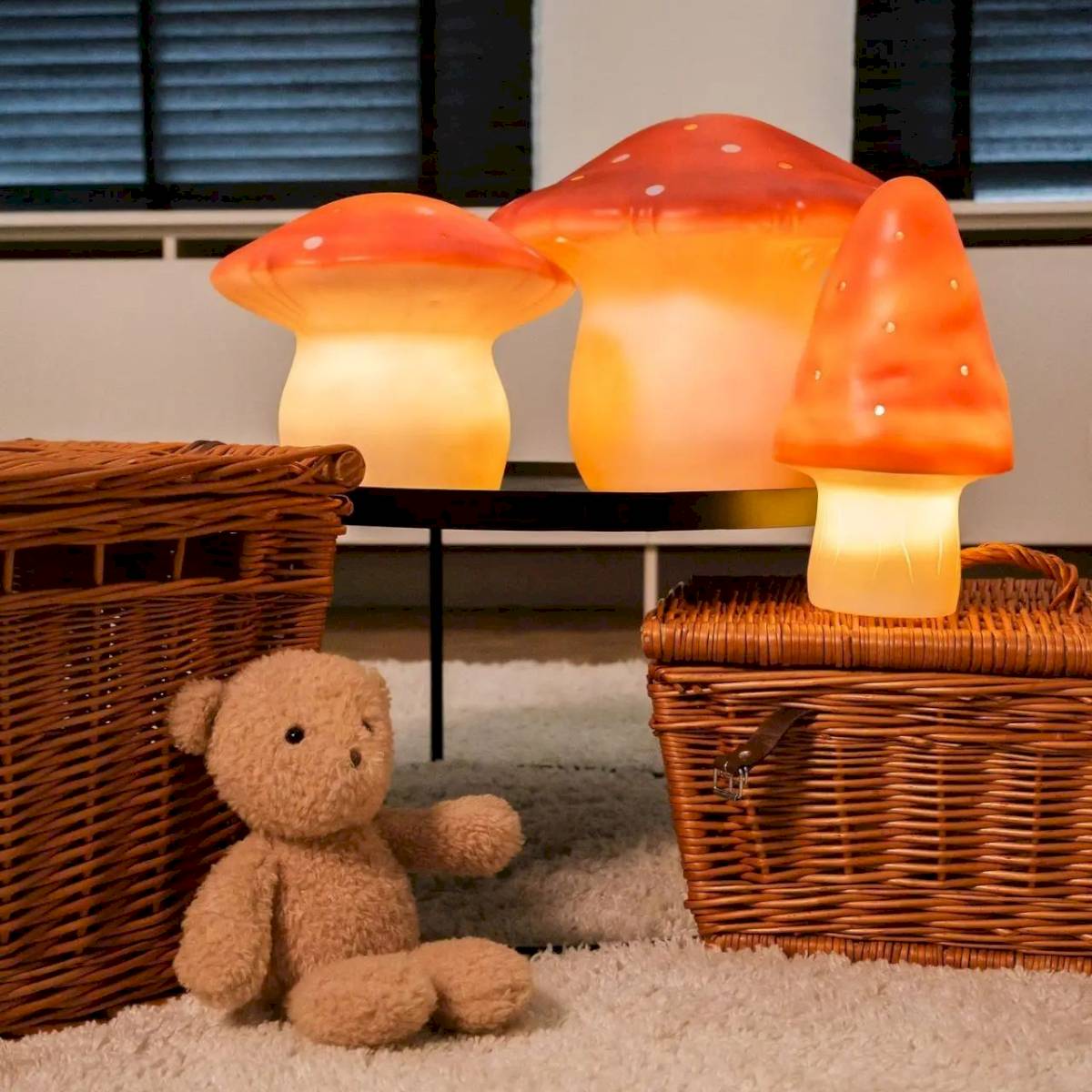 Petite lampe Champignon Rouge Brique