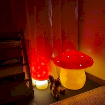 Grande Lampe Champignon Rouge
