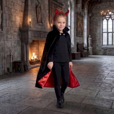 Cape de vampire et serre tête Vampi 3-7 ans