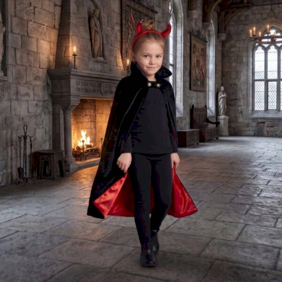Cape de vampire et serre tête Vampi 3-7 ans