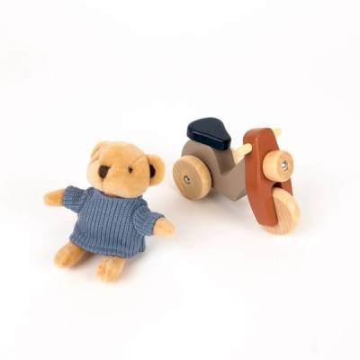 Mini Peluche Ours Alexis sur sa vespa