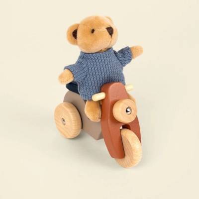 Mini Peluche Ours Alexis sur sa vespa