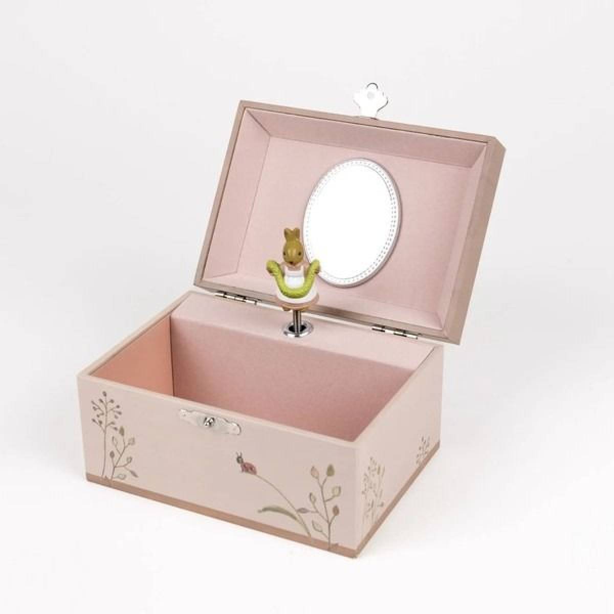 Boîte à bijoux musicale Lapin et Coccinelle