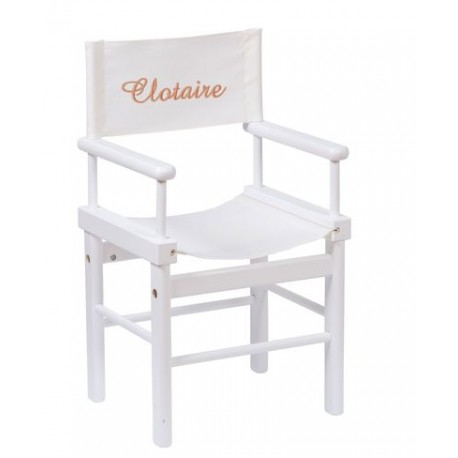 Fauteuil metteur en scène blanc personnalisé